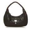 Pre-Owned Fendi Spy Handbag Calf Leather Brown