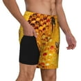 thumbnail image 3 of Haiem Bees on Hive Honeycomb Mens Swim Trunks with Compression Liner 2 in 1 Swimming Shorts Stretch Swimwear Quick Dry,Board Shorts-X-Large, 3 of 9