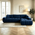 thumbnail image 4 of Canam L-shaped Upholstered Right Facing Chaise Sectional Sofa Dark Blue, 4 of 13