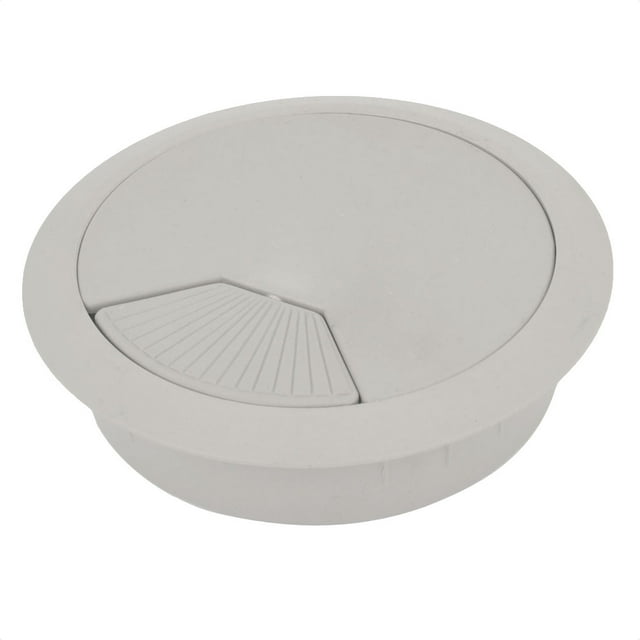 Unique Bargains Off White Round 80mm Hole Dia Desk Table Computer Cable Line Box Cover