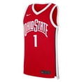thumbnail image 2 of Men's Nike #1 Scarlet Ohio State Buckeyes Road Replica Jersey, 2 of 3