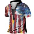 thumbnail image 1 of LSLJS Men's Independence Day Flag T Shirt Casual Loose Short Sleeve Pullover Tops, 1 of 3