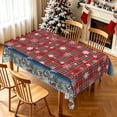 thumbnail image 2 of Nanqianyi Plaid Christmas Village Tablecloth 52x70 Inch,Waterproof Stain Resistant Dining Table Cover, 2 of 7