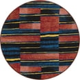 thumbnail image 2 of Unique Loom Outdoor Modern Collection Area Rug - Halo (4' 1" Round Multi/Black), 2 of 9