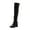 Black, variant on Women's Pointed Toe Knee High Boots with Chunky Heel - Fashion Dress Boots with Side Zipper