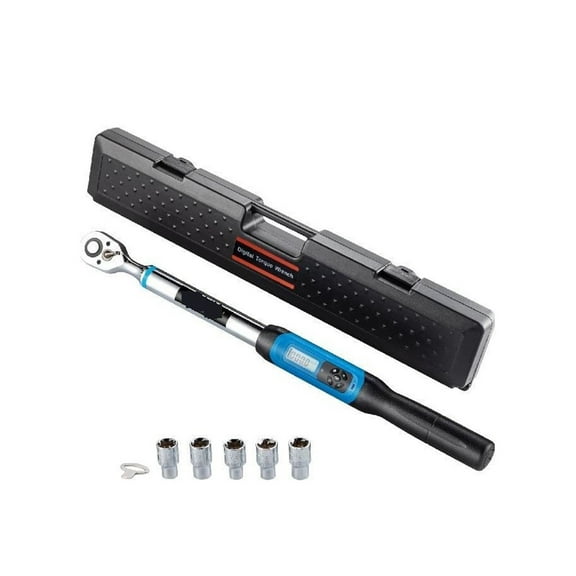 Digital Torque Wrench Kit 1/2in Drive W/ LED & Buzzer Indicator Dual-Direction Ratchet Head ycle Moto Repair Hand Tool ,Multifunctional