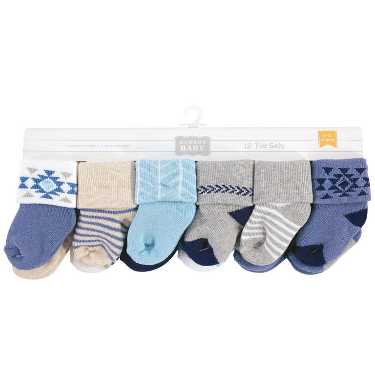 グランドセイコー セール Baby Hudson Cotton Gray Blue 24-Pack, Socks Terry Baby Rich ベビー