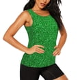 thumbnail image 2 of Lsque Green Sparkling Shiny Printed Workout Tank Tops for Women, Athletic Sports Tank Tops, Compression Sleeveless Dry Fit Shirts,Sleeveless Yoga Shirt-X-Large, 2 of 9