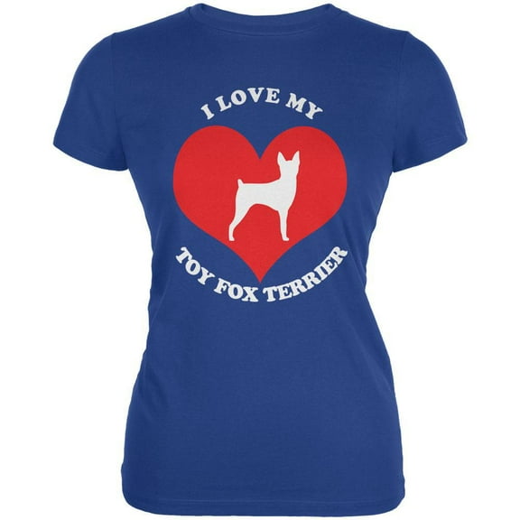 Valentines I Love My Toy Fox Terrier Royal Juniors Soft T-Shirt - X-Large