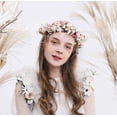 thumbnail image 2 of Corona floral corona novia flor diadema corona pelo guirnalda flor halo floral tocado boho con cinta boda fiesta rosa, 2 of 5