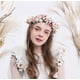 thumbnail image 2 of Corona floral corona novia flor diadema corona pelo guirnalda flor halo floral tocado boho con cinta boda fiesta rosa, 2 of 5