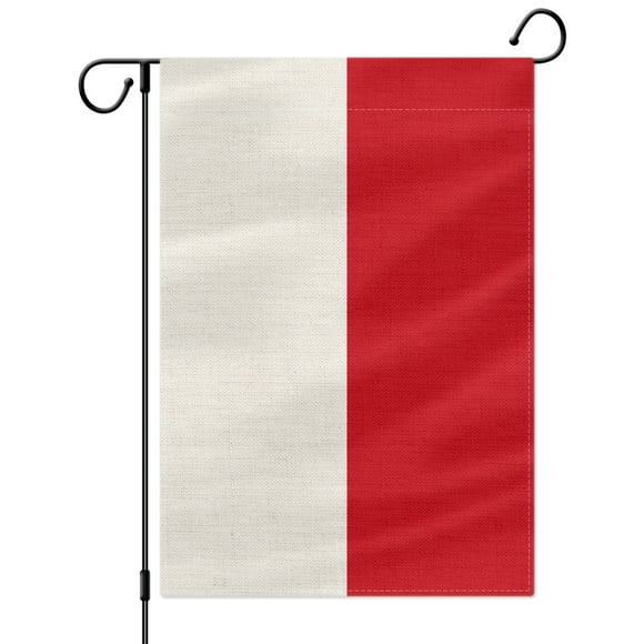 PTEROSAUR Monaco Garden Flag, Monacan National Flag, 12.5x18 inch Double Sided Burlap for House Yard Lawn Indoor Outdoor Decor