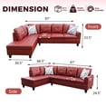 thumbnail image 5 of PonLiving Sectional Sofa Set for Living Room Furniture Set，Faux Leather L-Shape Sectional Sofa, 5 of 12