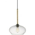 thumbnail image 2 of Farmhouse 1-Light Mini Pendant in Tarnished Bronze Finish with Clear Glass Shade 21.25 inches H X 13.25 inches W Bailey Street Home 71-Bel-3093770, 2 of 3