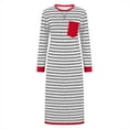 thumbnail image 5 of SMihono Spring Dresses for Women 2025 Striped Color Block Long Sleeve Crewneck Side Splits Casual Loose Long Maxi Dress Gray 4, 5 of 7