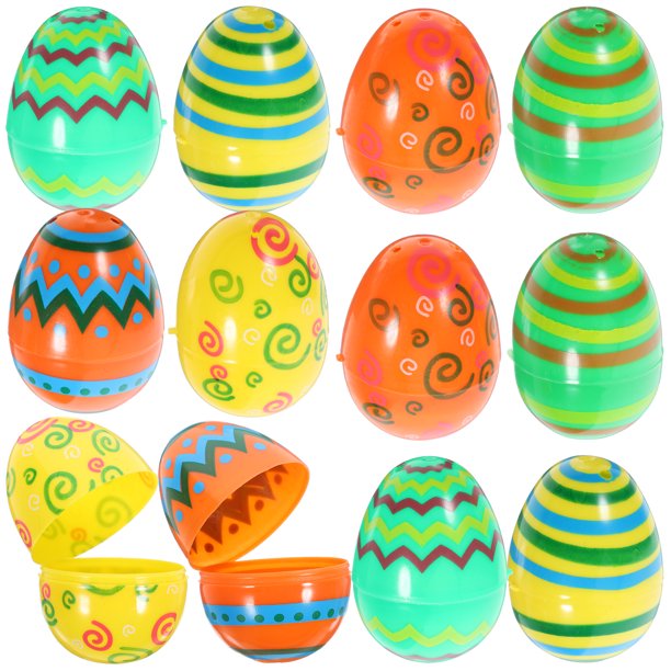 ColoMX 12 Uds. De huevos de Pascua reutilizables, juguetes para huevos de Pascua, embalaje de dulces, huevos vacíos, juguetes para niños
