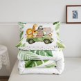 thumbnail image 5 of Manfei Cute Lion Elephant King Size Comforter Sets, Zoo TruckAnimal Comforters King Size, White Sage, Polkadot Reversible, 3 Pieces, 1 Comforter and 2 Pillowcases, 5 of 7