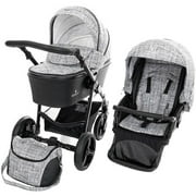 Angle View: Venicci Shadow Stroller with Bassinet - Fashion Black