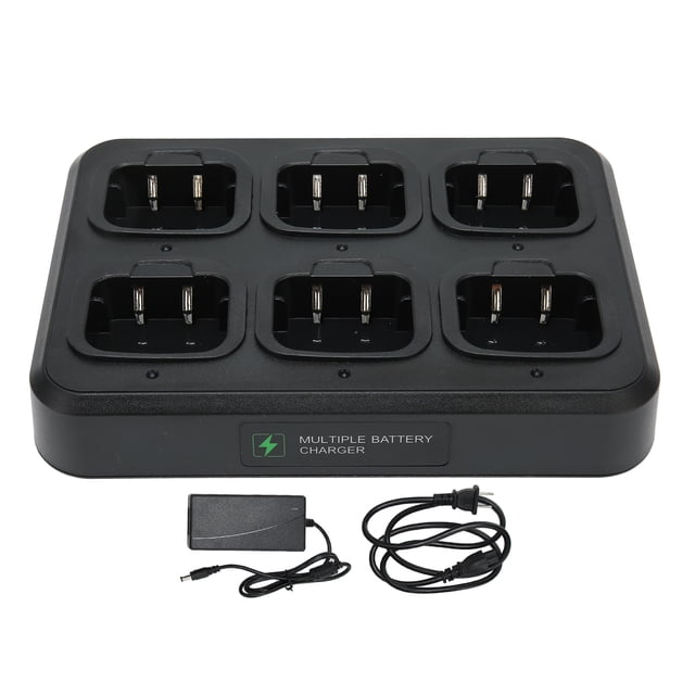 Base de carga para múltiples unidades, walkie talkie, cargador de radio de 6 vías, base de carga para walkie talkie confiable y duradera