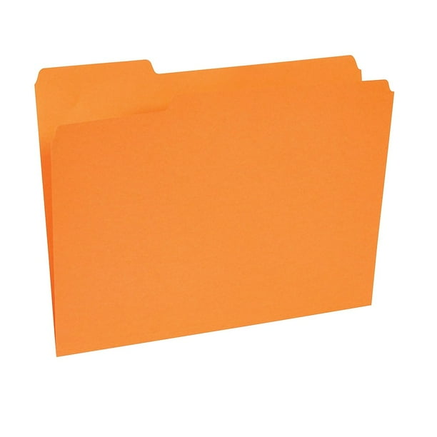Staples TopTab File Folders 3Tab Letter Size Orange 100/Box (433680) TR433680