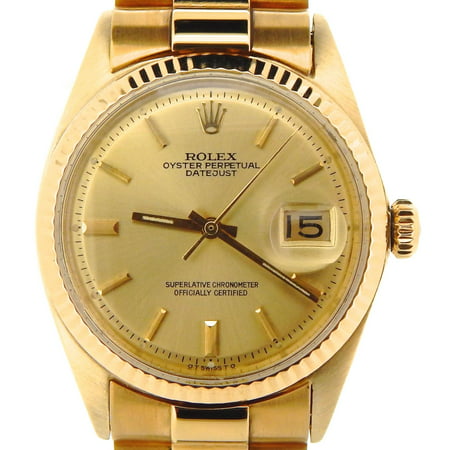 Mens Rolex 18K Yellow Gold Datejust w/Gold Plated Band 1601 (SKU