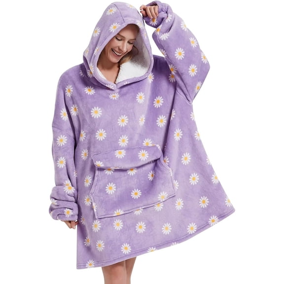 Daisy Blanket Hoodies for Women and Men Adult Oversize Wearable Blanket Hoodies for Soft and Warm