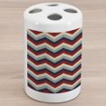 thumbnail image 1 of Chevron Ceramic Toothbrush Holder, Triangle Abstract Geometrical Detailed Retro Vintage Image, Decorative Versatile Countertop for Bathroom, 4.5" X 2.7", Pale Blue Navy Blue, by Ambesonne, 1 of 4
