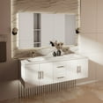 thumbnail image 2 of Sonoma 60 in W x 22 in D Glossy White Double Bath Vanity and White Quartz Top, 2 of 11