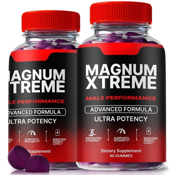 (2 Pack) Magnum Extreme Gummies – Official MagnumExtreme ME All-Natural Gummy for Physical Health & Overall Well-Being, Premium Gomitas for Energy, Vitality & Wellness Support (120 Gummies)