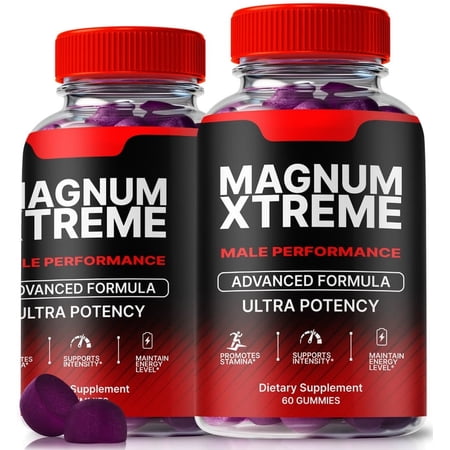 (2 Pack) Magnum Extreme Gummies – Official MagnumExtreme ME All-Natural Gummy for Physical Health & Overall Well-Being, Premium Gomitas for Energy, Vitality & Wellness Support (120 Gummies)