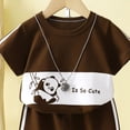 thumbnail image 3 of Kogui Boys T-Shirt And Shorts Sets Boys' 2-Piece Outfit T-Shirt and Shorts Set Casual Summer Clothes for Kids 7T 8T (Brown,7-8 Years), 3 of 4