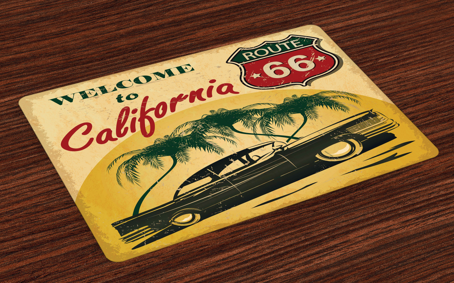 Retro Placemats Set of 4 Retro to California Advertising Seat