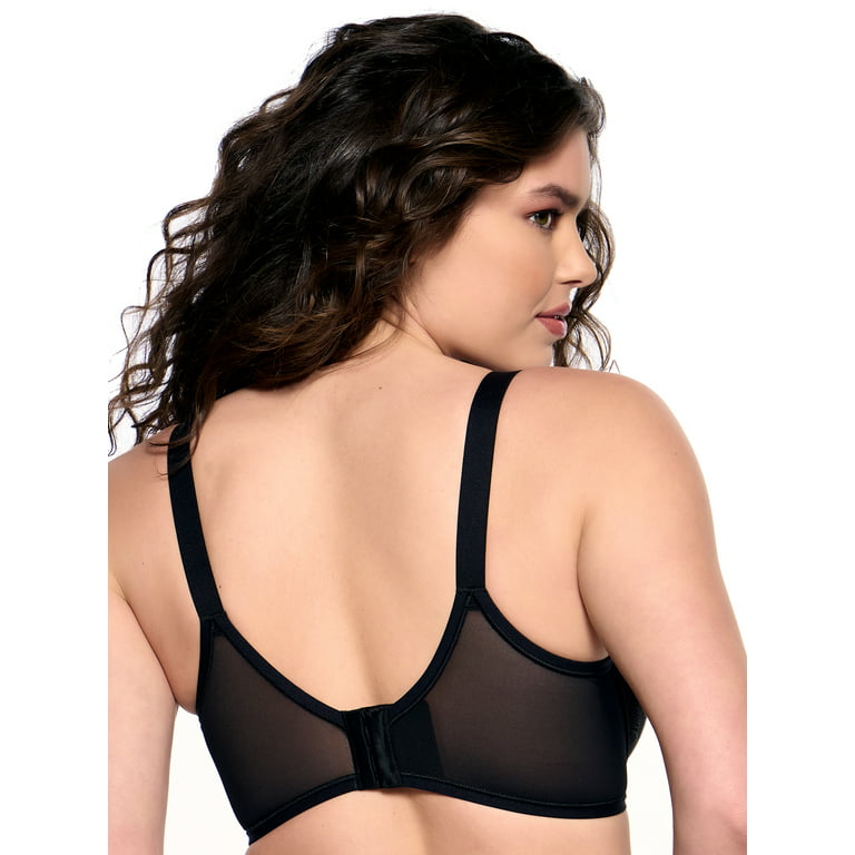 Paramour by Felina | Delightful Seamless Breathable Lace Contour Bra  (Black, 32C)