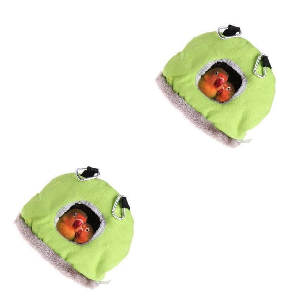 Methold Jaula de pájaros para el hogar para mascotas, hamaca colgante para descanso de animales pequeños, cama cálida para otoño e Verde Medio 2Conjunto