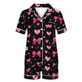 thumbnail image 5 of Tnhcen Women's Cute Comfy Long Sleeves Nightwear Set Printing Fashion Leisure Collar Cardigan Satin Pajama Set Homewear S-2XL, 5 of 5