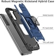 thumbnail image 4 of Phone Case for Samsung Galaxy S22+ Plus Armor Hybrid with Ring Holder Kickstand Shockproof Heavy-Duty Durable Rugged Dual Layer Cover for Galaxy S22 Plus - Blue, 4 of 9