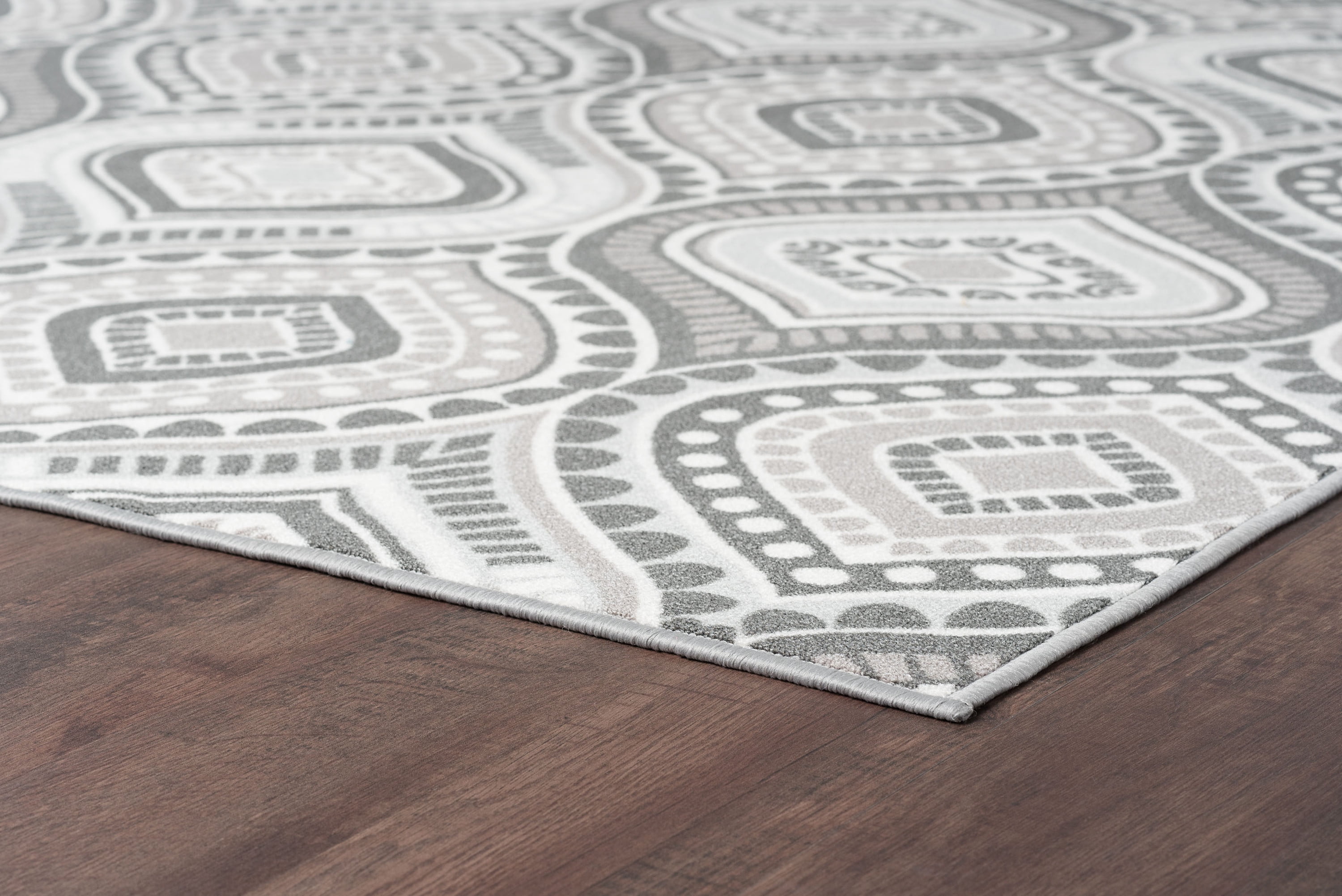 Contemporary Area Rug (3-Piece Rug Set: (5' x 7', 20'' x 60'', 20'' x 32'')) Geometric Charcoal, Gray Indoor Set Easy to Clean