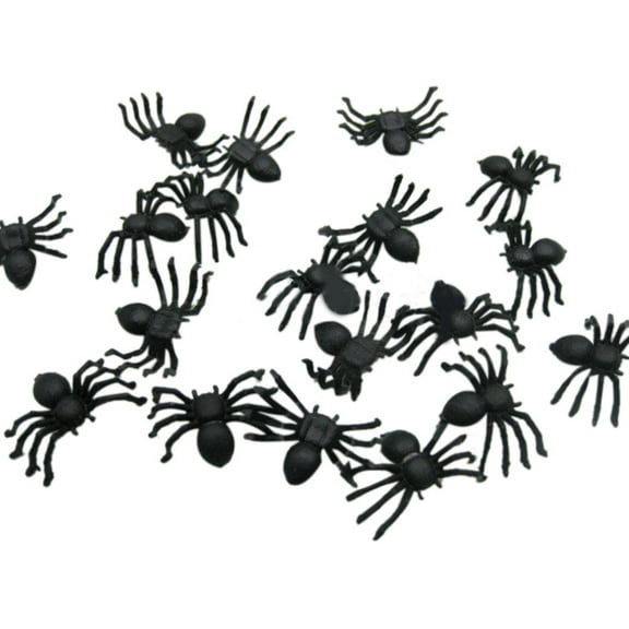 20 Pcs Realistic Plastic Spiders Toys Halloween Prank Props Small Size Black Spider for Kids Parties Favors, Funny Halloween Party Decorations