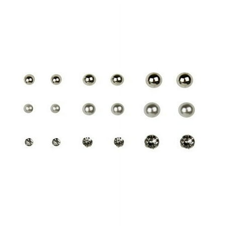 Time And Tru Eb Essentials Multi Ear 9-on Silv Pearl Ear