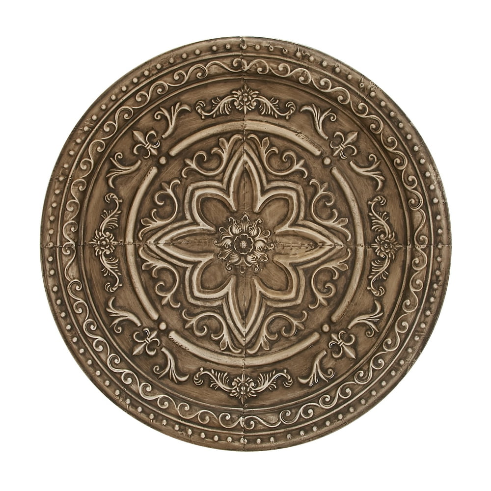 Metal Wall Decor With Floral Engravings