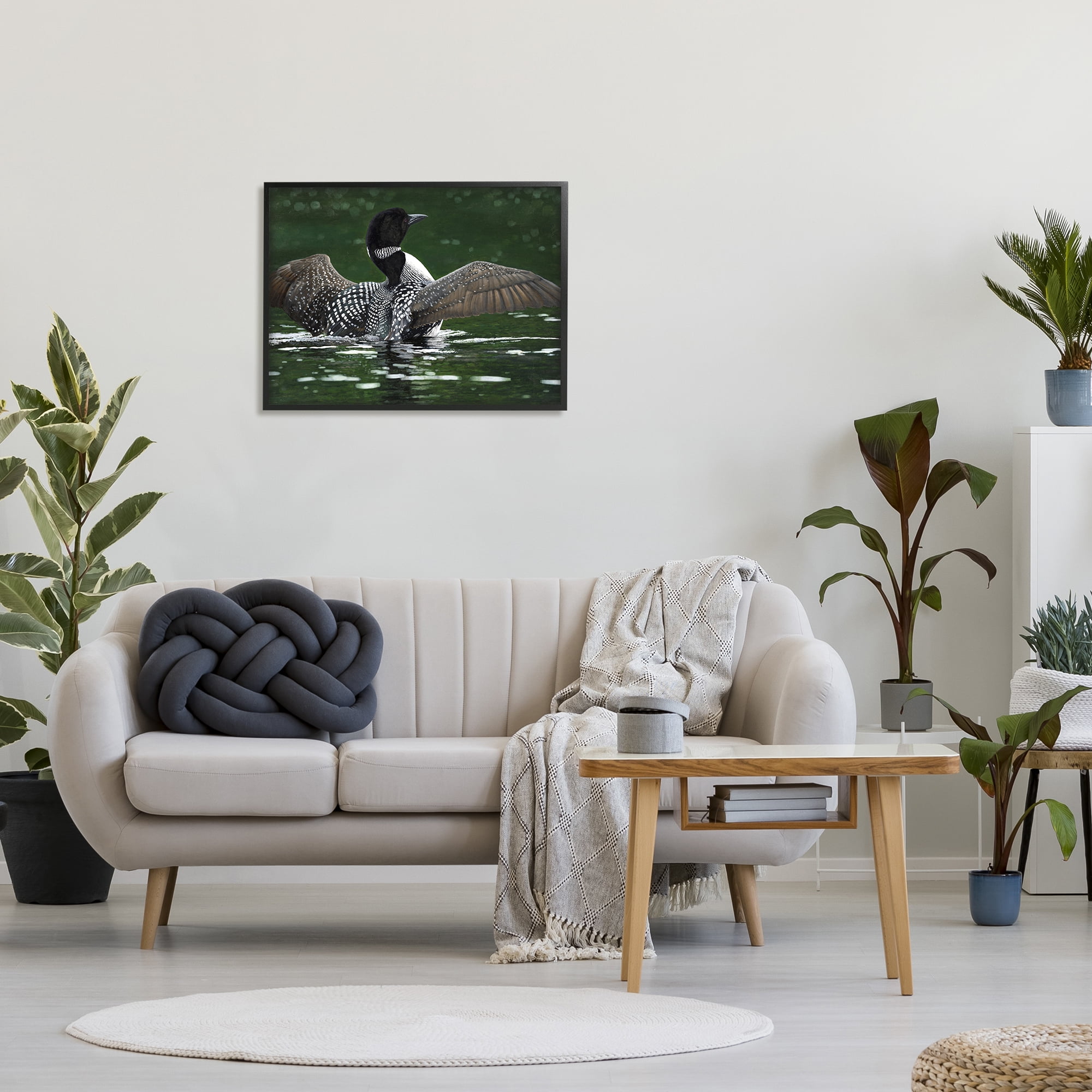 Stupell Industries Goose Spreading Wings Animals & Insects Photography Black Framed Art Print Wall Art, 30 x 24