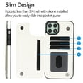 thumbnail image 4 of Feishell for Samsung Galaxy A42 5G Wallet Case with Card Holder,Double Magnetic Clasp Back Flip Kickstand Durable PU Leather Shockproof Card Slots Protective Phone Case for Women Men, White, 4 of 8
