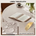 thumbnail image 2 of ICEANT 24 inch Round Tablecloth, Linen Woven Waterproof Table Cover, Solid Textured Linen Spill-Proof Table Cloth, Wrinkle Free Party Tablecloth For Outdoor Indoor, Khaki, 2 of 5