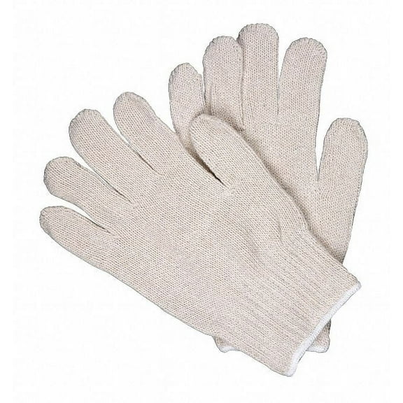 Mcr Safety Heavy Wght 100 per Cotton Natural,M,PK12  9506SM