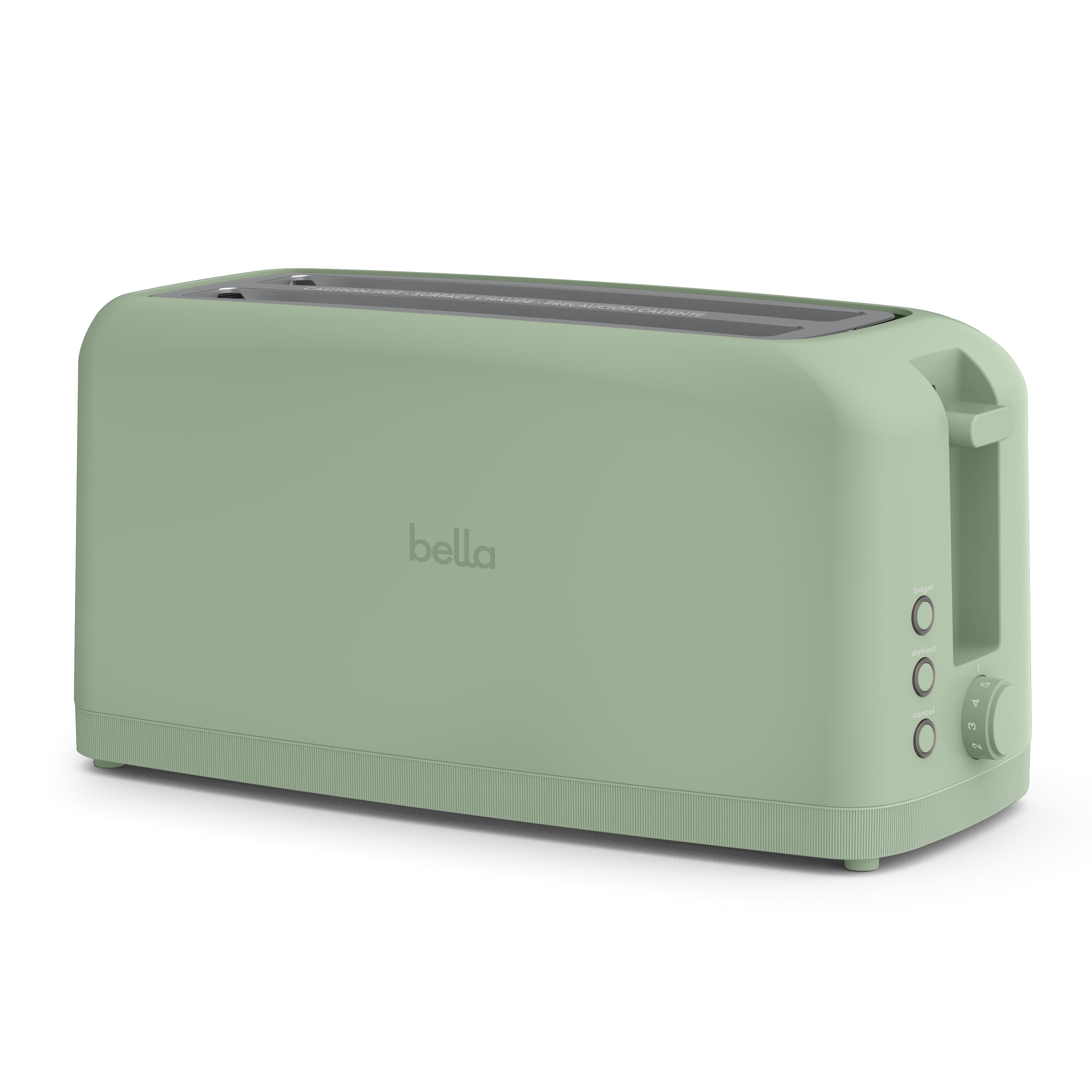 bella 4-Slice Slim Toaster with Extra Long Slot, 6 Setting Shade Control with Reheat & Cancel Buttons, Anti Jam & Auto Shutoff, Seaglass