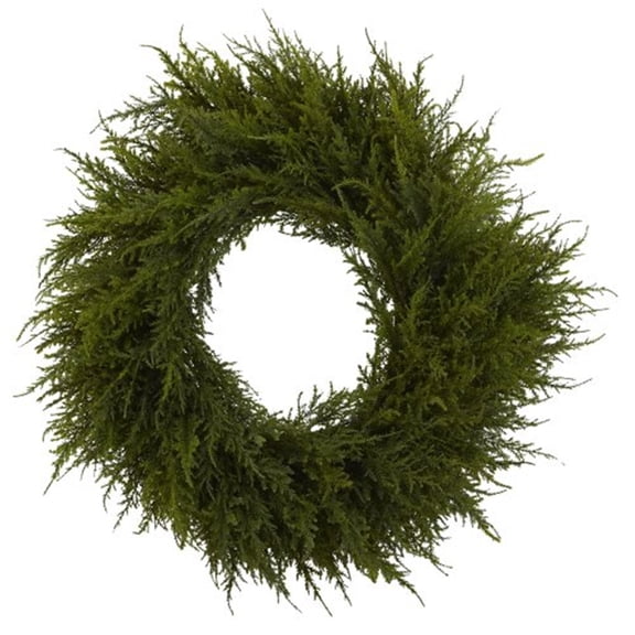 Nearly Natural Plastic Christmas Wreath, 24" (Green)