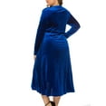 thumbnail image 4 of Womens Long Sleeve Dresses V Neck Plus Size Dress Casual Fall Winter Solid Color Dress, 4 of 6