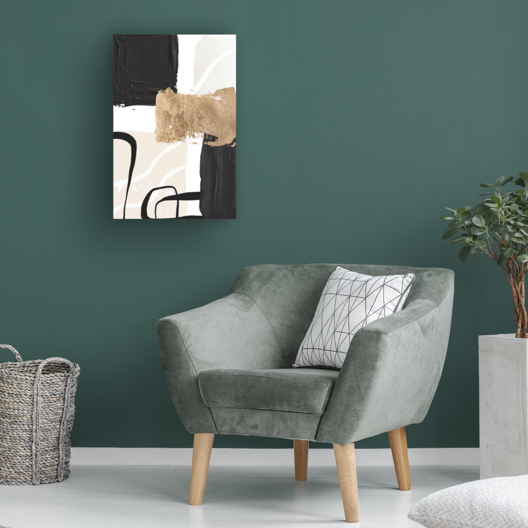 Trademark Fine Art Sally Ann Moss Abstract Black and Gold 4 Canvas Wall Art