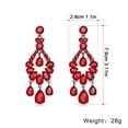 thumbnail image 3 of HANXIULIN Hollow Drop Earrings Alloy Diamond Retro Earrings Red/ Black, 3 of 7