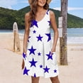 thumbnail image 1 of Ovzne Robes d'Été pour Femmes 2025 Robe Mode d'Été pour Femmes avec Poches Sans Manches Col en V Robe d'Été Imprimée Liquidation, 1 of 5